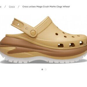 NWT Crocs Mega Crush Matte Clogs Womens 7 Wheat Platform